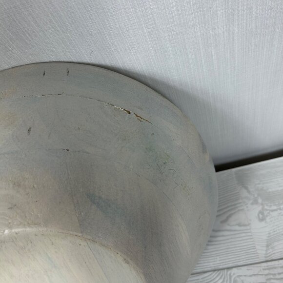 Handcrafted Wooden Decorative Bowl 12 Inches Bue White Grey‎ Boho - Picture 8 of 16